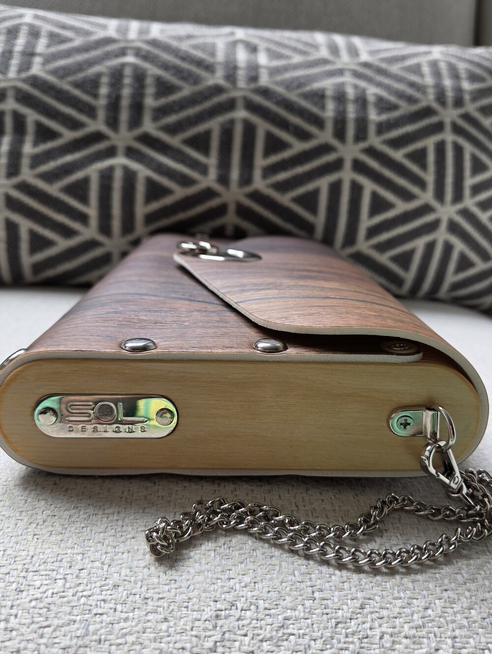 Vinyl & Wood Purse. NWT